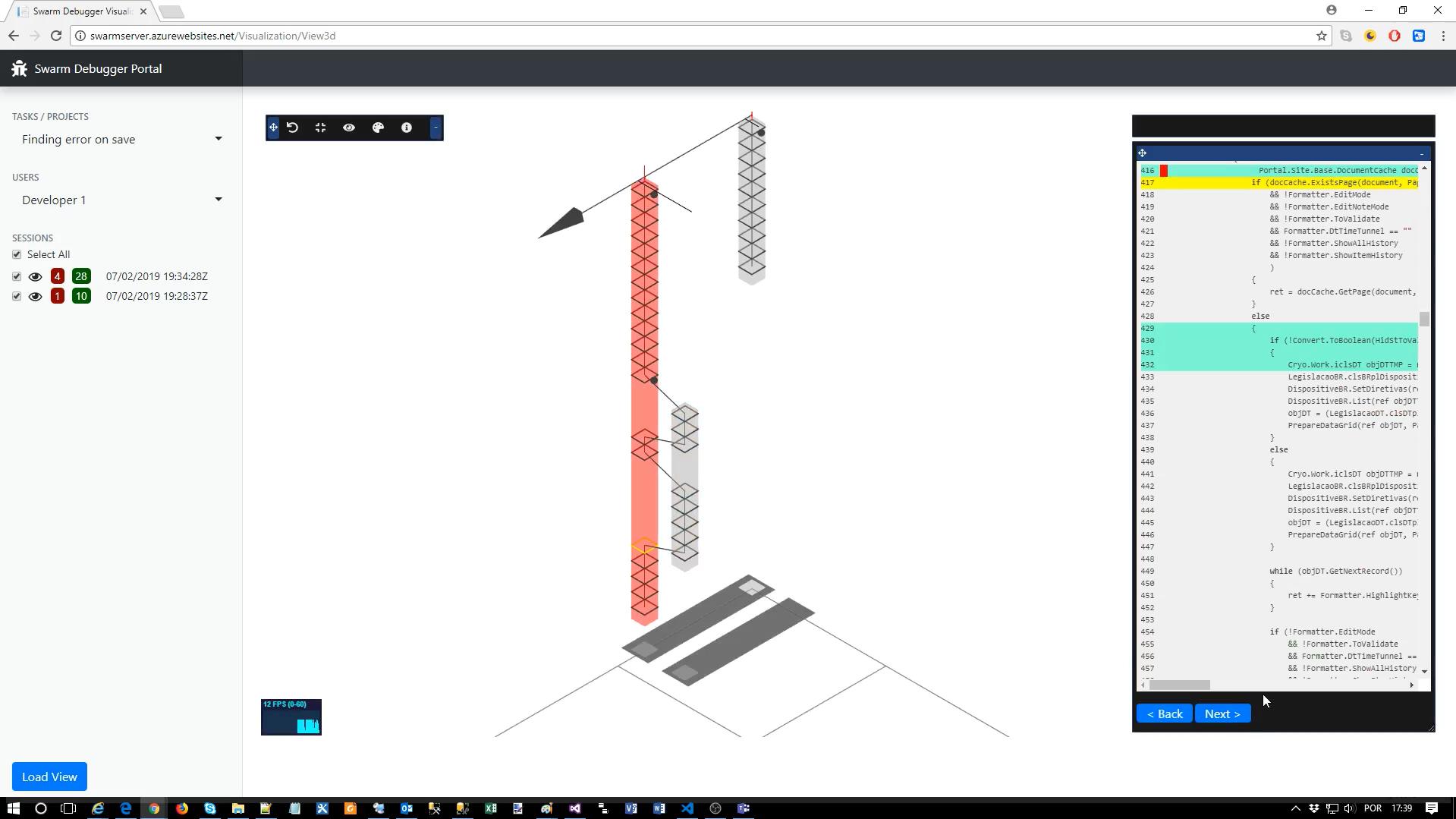 Swarm Session Visualizing Sequences of Debugging Sessions Using Swarm Debugging ...